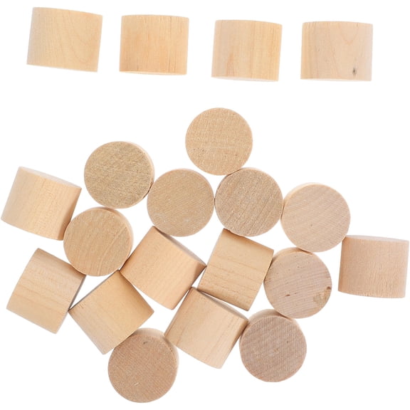 Pawsdot 20Pcs Small Birch Wood Cylinder Blocks Unfinished Wooden Pieces for DIY Crafts and Decorations