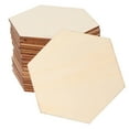 thumbnail image 1 of Pawsdot 25Pcs Hexagon Wood Adornments Light Yellow Wooden Name Labels for Wedding Decoration, 1 of 8
