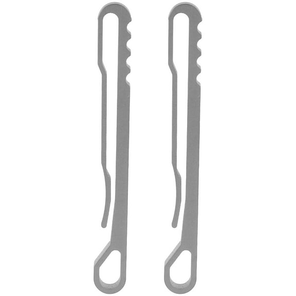Pawsdot 2Pcs Hook Keychain Carabiner Grey Titanium Alloy Anti Slip Finger Groove Design