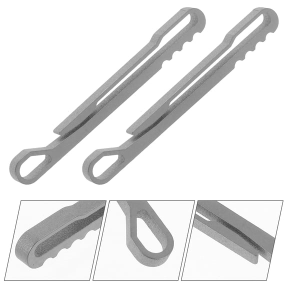 Pawsdot 2Pcs Grey Hook Keychain Carabiner Clip with Durable Titanium Alloy Material
