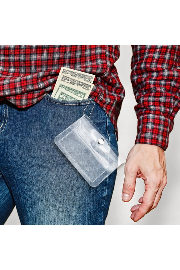 2Pcs Transparent Multi Functional Storage Pouch Portable Coin Purse with Snap Button Closure