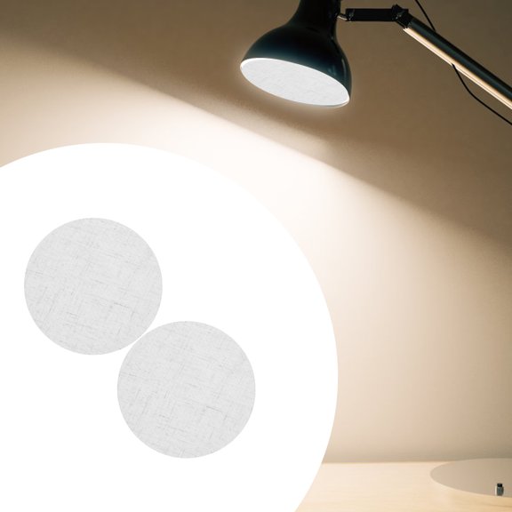Pawsdot 2Pcs Round Lampshade Diffuser Beige Fabric Light Fixture Diffuser Cloth for DIY Projects