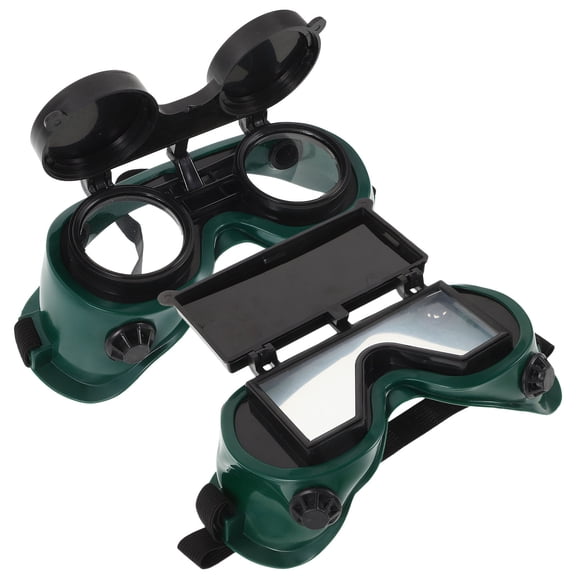 Pawsdot Anti-Scratch Welding Glasses Green Plastic Vent Hole Design 2Pcs