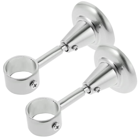 Pawsdot 2Pcs Plated Silver Curtain Rod Ceiling Brackets for Creating Tall Ceiling Illusion