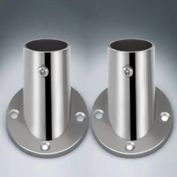 Pawsdot Stainless Steel Wardrobe Rod Bracket Easy Install Plated Silver Bathroom Support