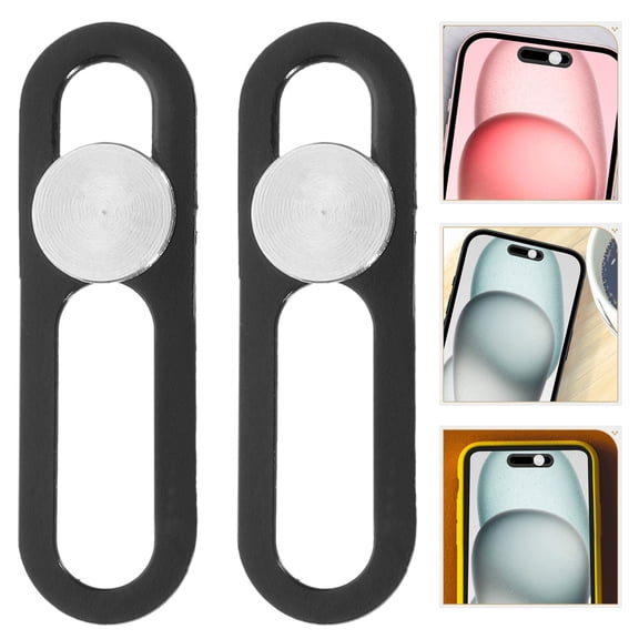 Pawsdot 2Pcs Cell Phone Camera Cover Webcam Covers Aluminum Alloy Black for Daily Use