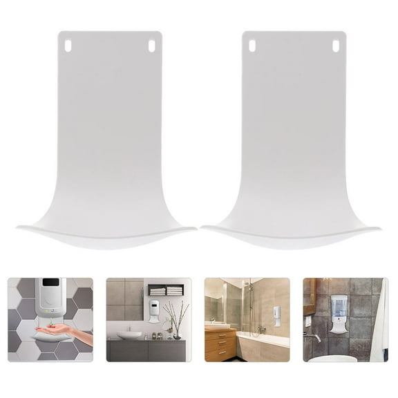 Pawsdot 2Pcs White Plastic Foam Soap Drip Tray with Wall Mount for Use in Hotels Restaurants and Homes
