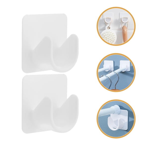 Pawsdot Curtain Rod Holders White Plastic Easy Install No Drill 2Pcs