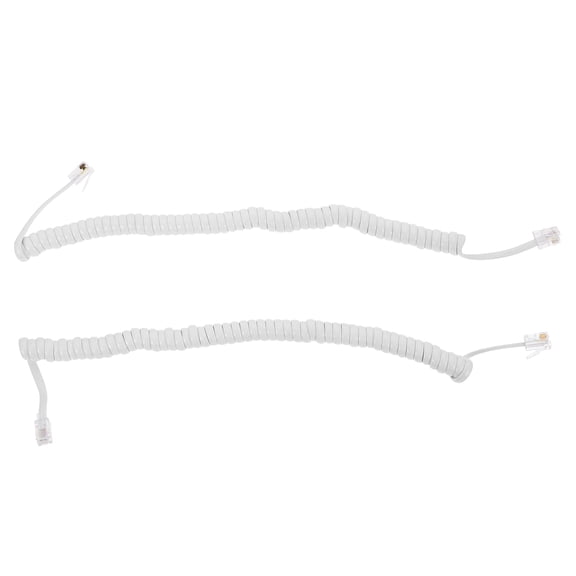 Pawsdot Landline Phone Cords White Soft Tangle Resistant PVC ABS Copper 2Pcs