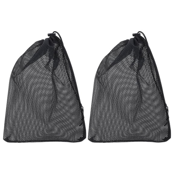 Pawsdot Fish Tank Mesh Bag Black Drawstring for Home Water Pumps 2Pcs