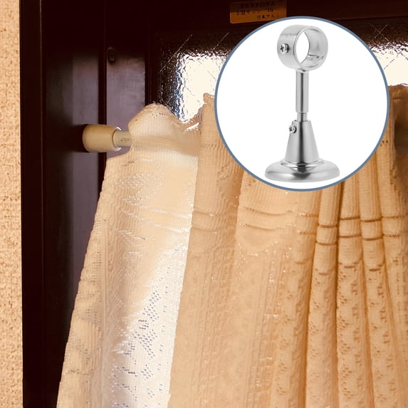 Pawsdot Curtain Rod Ceiling Bracket, Silver, Sturdy Metal, Easy to Install, for Dramatic Drapes 2Pcs