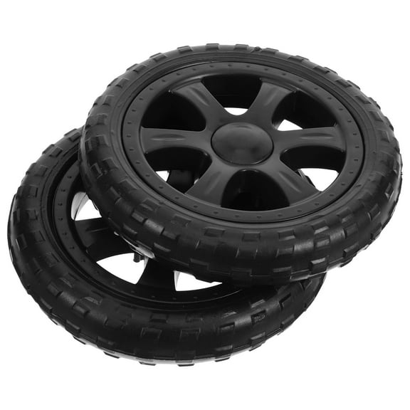 Pawsdot 2Pcs Heavy Duty Black Plastic Laundry Cart Wheels for Smooth Rolling and Stability