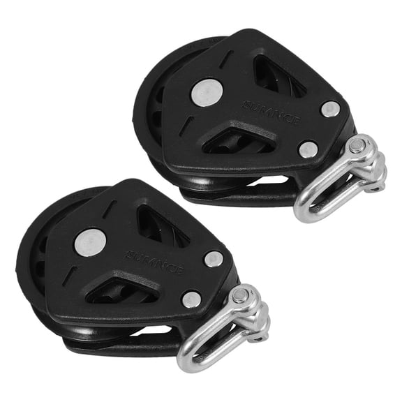 Pawsdot 2Pcs Double Head Marine Pulley Block with Nylon Sheave and Stainless Steel for Cable Use