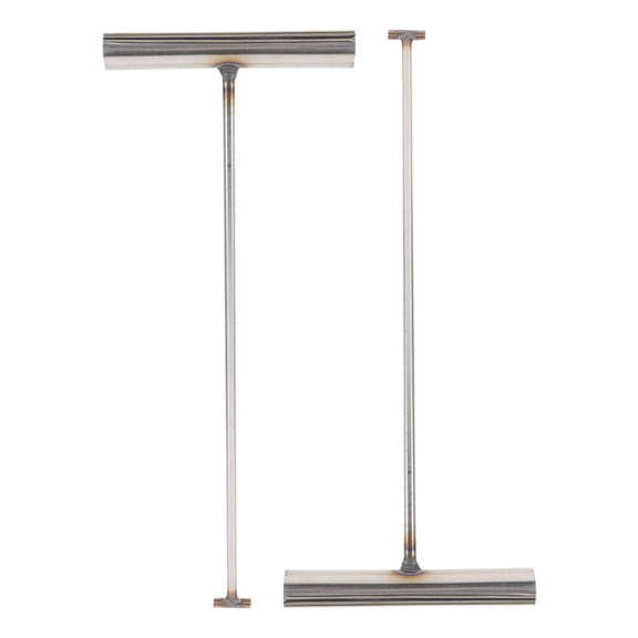 Pawsdot 2Pcs Plated Silver Stainless Steel T Hook Manhole Cover Puller with Durable Utility Handle