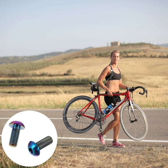 Pawsdot 2Pcs Titanium Bike Water Bottle Screws Camouflage Color Lightweight High Strength Bolts