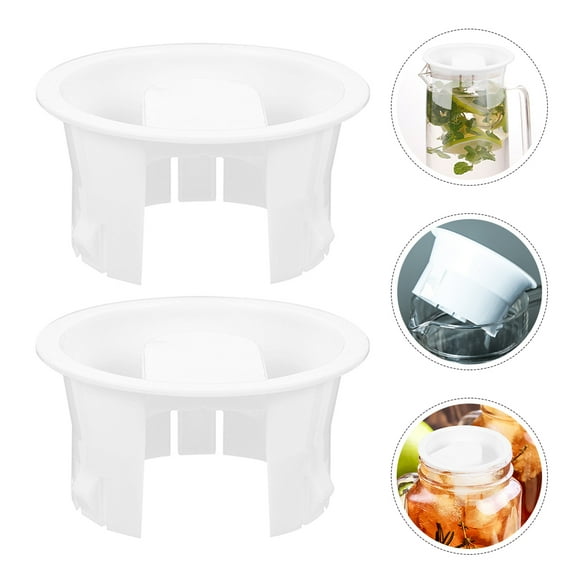 Pawsdot 2Pcs White Plastic Water Pitcher Lids Wear Resistant Reusable Cover for Home Use