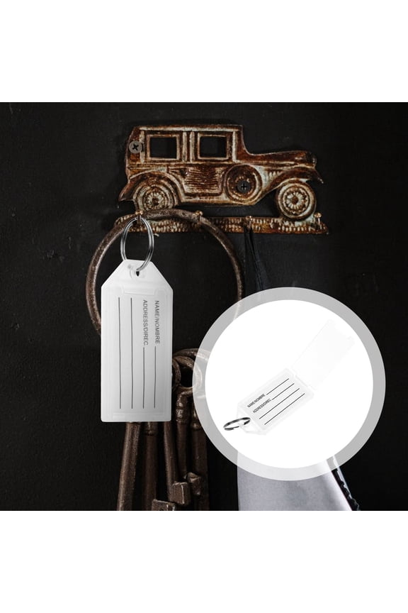 Rustproof Plastic Key Tags White for Home Identification 30Pcs