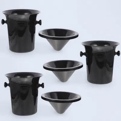 Set Of 4 Plastic Wine Tasting Spittoons / Dump Buckets With Funnel - Also Use As Ice Buckets, 8.3x7.9 Inches 1 thumbnail image