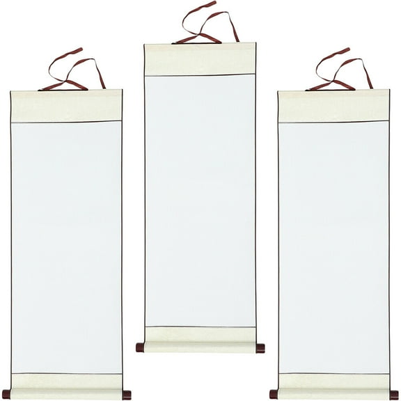 Pawsdot 3Pcs Chinese Calligraphy Scroll Paper for Painting and Writing White Blank Sheet