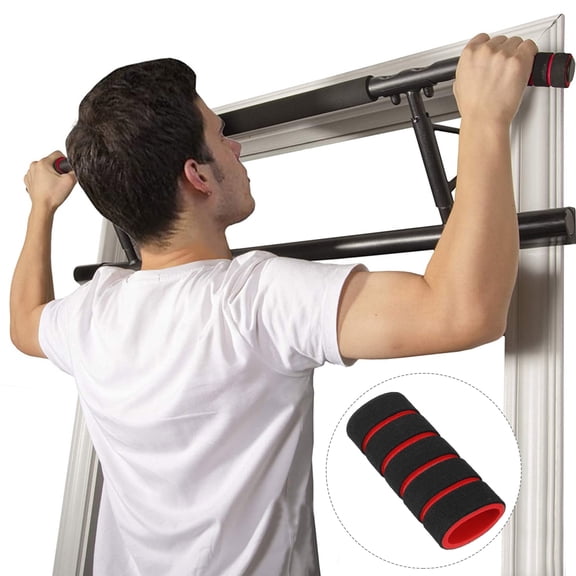 Pawsdot 3Pcs Pull-Up Bar Handle Covers Black Sponge Foam Sleeve with Antiskid Texture for Home Gym
