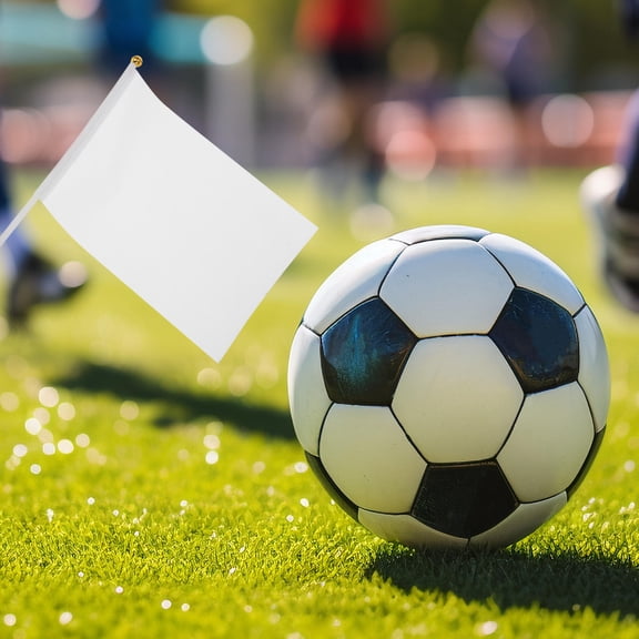 Pawsdot 48Pcs White Waving Flags Polyester Racing Banner for Party Decoration