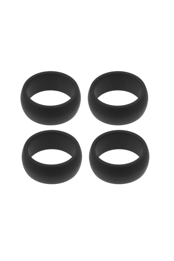 4PCS Black Silicone Ring Flexible Sports Finger Ring for Exercise and Outdoor Activities