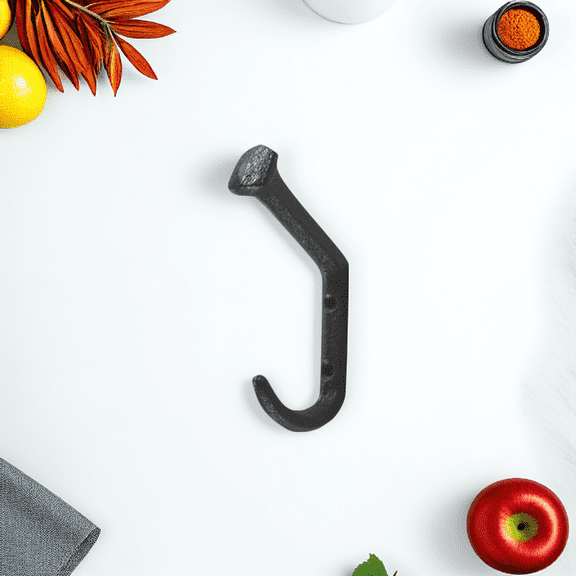 Pawsdot 4Pcs Rustic Wall Hooks Heavy Duty Iron Wall Hangers for Indoor Use