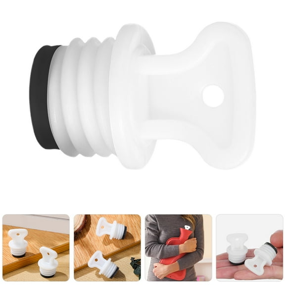 Pawsdot 4Pcs Hot Water Bottle Rubber Caps White Leakproof Plugs for Effective Heat Sealing