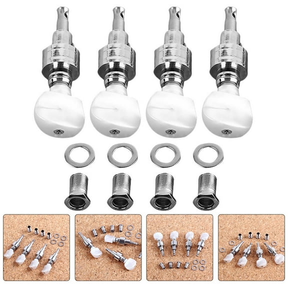 Pawsdot Banjo Tuner Parts, Silver Metal, for Banjo, Professional Design, 4Pcs