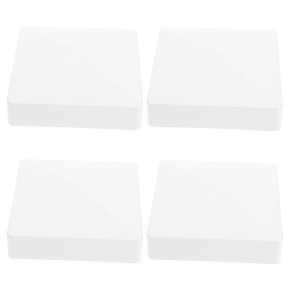Pawsdot 4Pcs White Vinyl Fence Post Caps with Waterproof ABS Material for Outdoor Fence Deck and Mailbox Protection