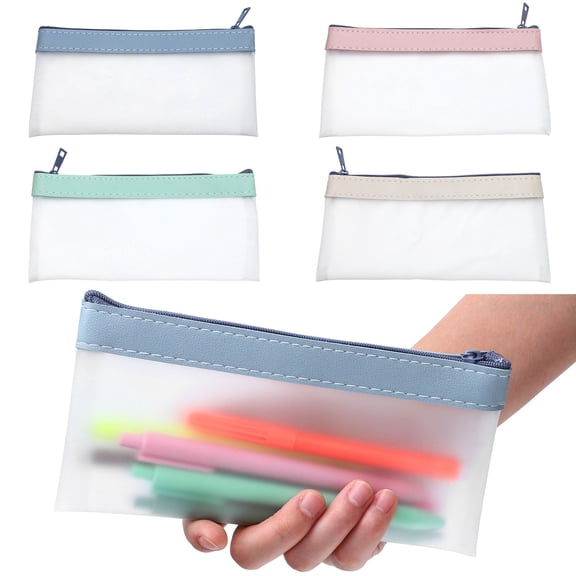 Pawsdot 4Pcs Multi Color Zipper Pencil Organizer Pouches for Pen Holder and Money Pouch Use