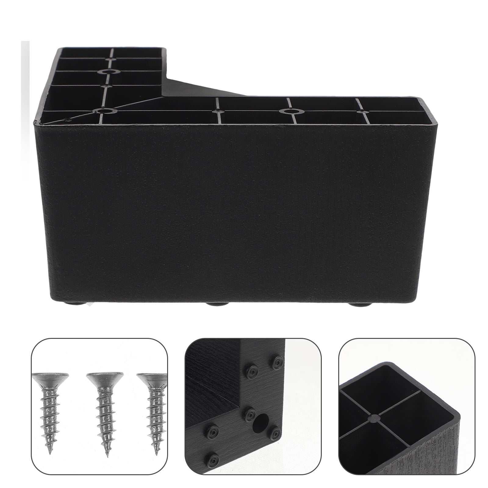 Pawsdot Plastic Furniture Risers in Black - Elevate and Protect Your Furniture and Floors