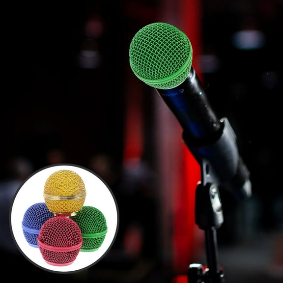 Pawsdot 4Pcs Assorted Color Metal Microphone Replacement Grille Compatible with Wired Or Wireless Microphones