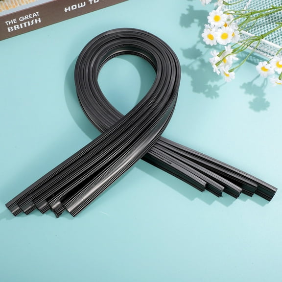 Pawsdot 5Pairs 6mm Natural Rubber Replacement Wiper Blade Refills for Car Frameless Blades Black