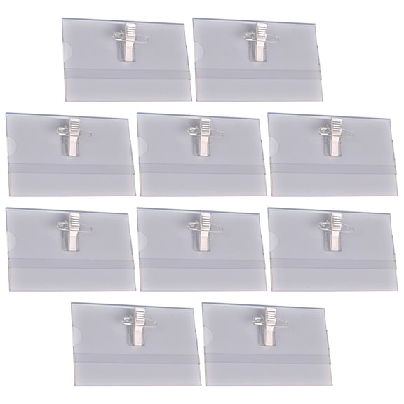 Pawsdot Transparent PVC Badge Holders, Sturdy Clips for Id Cards, Daily Use 50Pcs