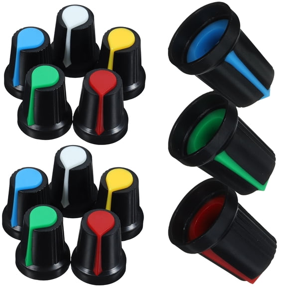 Pawsdot 50Pcs Rotary Potentiometer Knob Caps Plastic Replacement for Electric Guitar and Amplifier