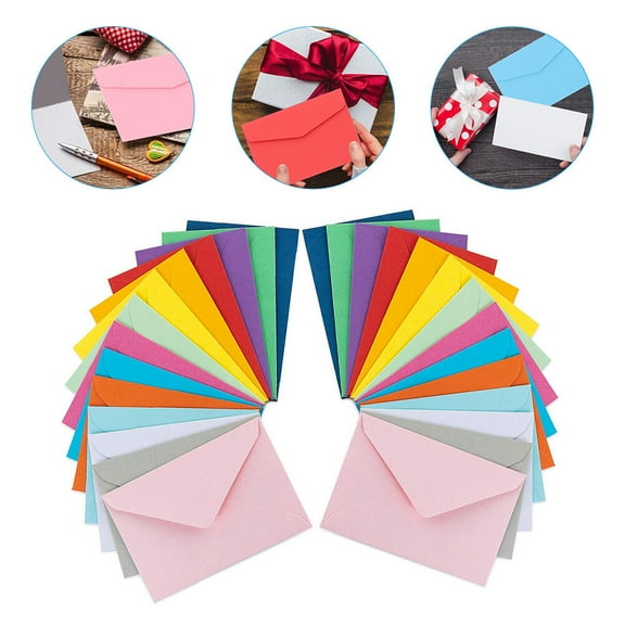 Pawsdot 50Pcs Card Holder Envelopes Assorted Colors for Blessing Cards and Tiny Accessories
