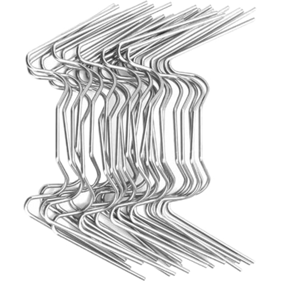 Pawsdot 50Pcs Stainless Steel Greenhouse W Type Clips Plated Silver Glass Pane Fixing for Garden Use