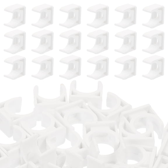 Pawsdot 50Pcs White U Shape PVC Clamp for Pipe Support Riding Horse Clamp