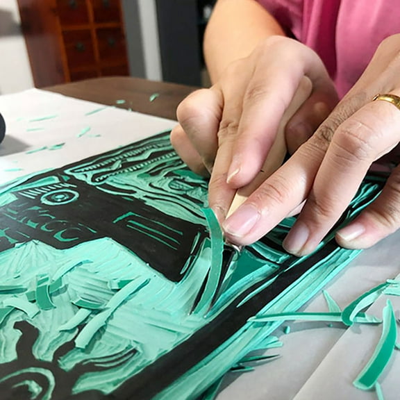 Pawsdot 5Pcs Green PVC Cutting Boards for Carving Engraving Non Slip Mat for Craft Use