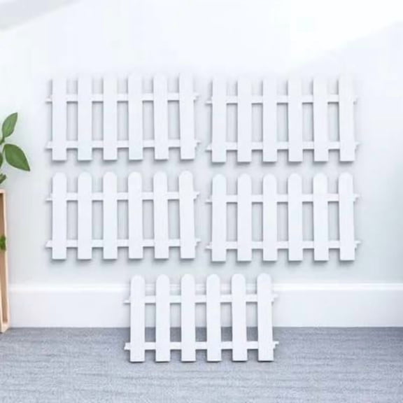 Pawsdot Garden Plastic Border, White, Solid and Multi-Use for Outdoor 5Pcs