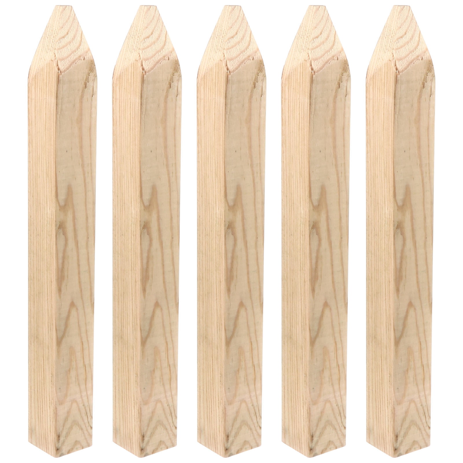 Pawsdot 5Pcs Durable Wooden Measurement Stakes Chocolate Color for Garden Fence and Flower Bed Border