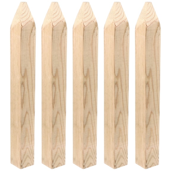 Pawsdot 5Pcs Durable Wooden Measurement Stakes Chocolate Color for Garden Fence and Flower Bed Border