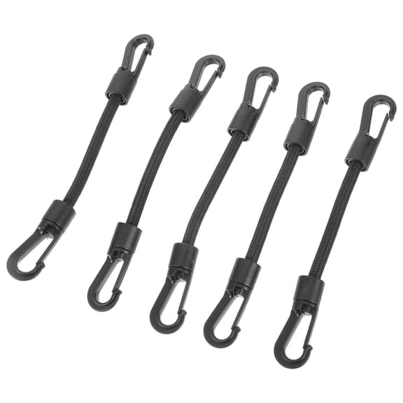 Pawsdot Multi-Use Tie Down Strap Black Pom Rubber for Secure Fastening 5Pcs