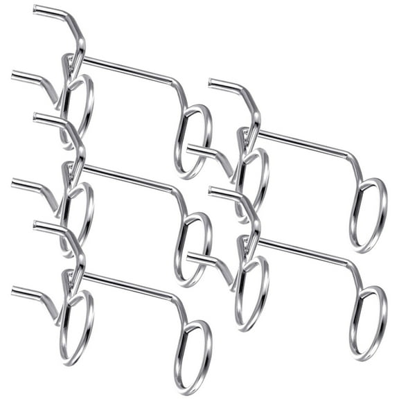 Pawsdot 5Pcs Peg Board Tool Hangers Iron Double-ring Storage Holders for Home Use