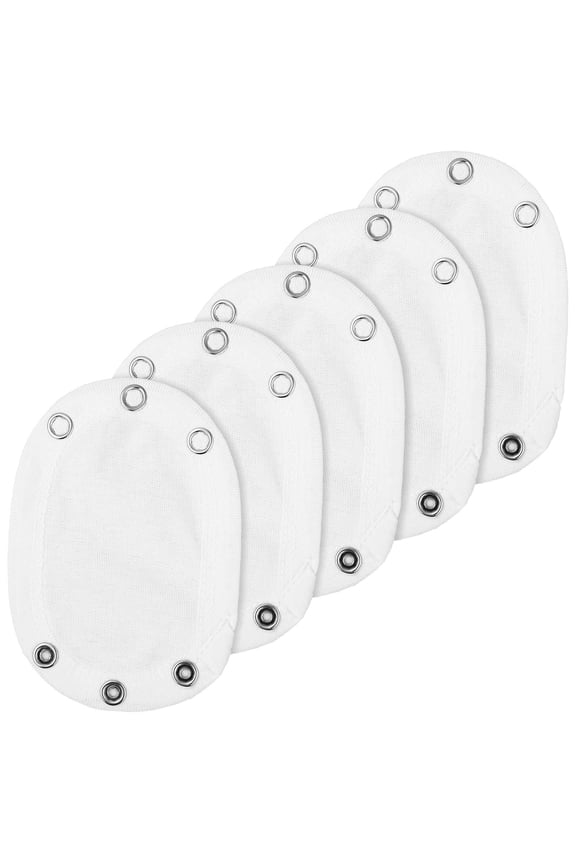Snap Bodysuit Extender White Cotton Non-Restrictive Fit 5Pcs