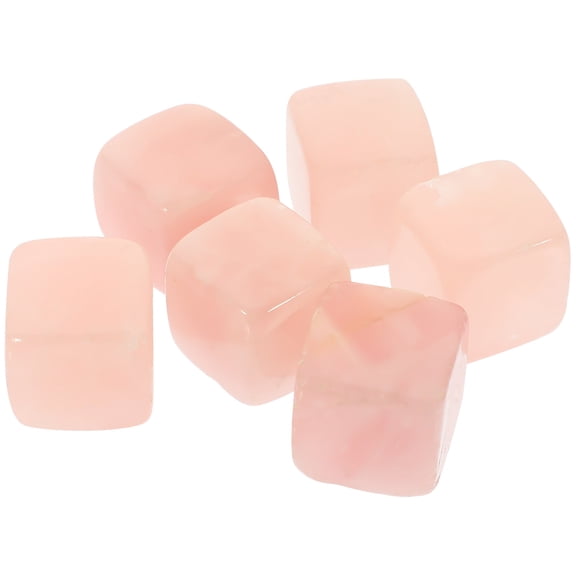 Pawsdot 6 Pcs Ice Stones for Drinks Quartz Stone Reusable Pink 0.79*0.79*0.79in