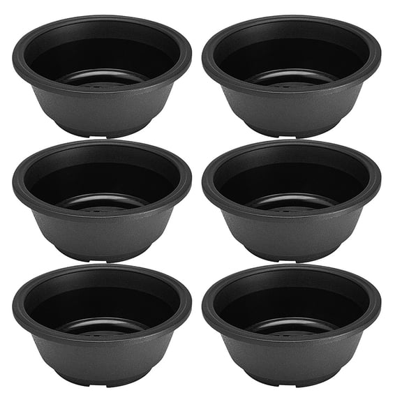Pawsdot Creative Black Plastic Planter Bonsai Pots for Home Decor 6Pcs