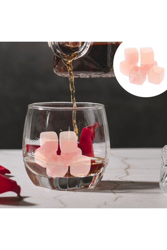6Pcs Pink Reusable Quartz Stones for Bars Hotels and Home