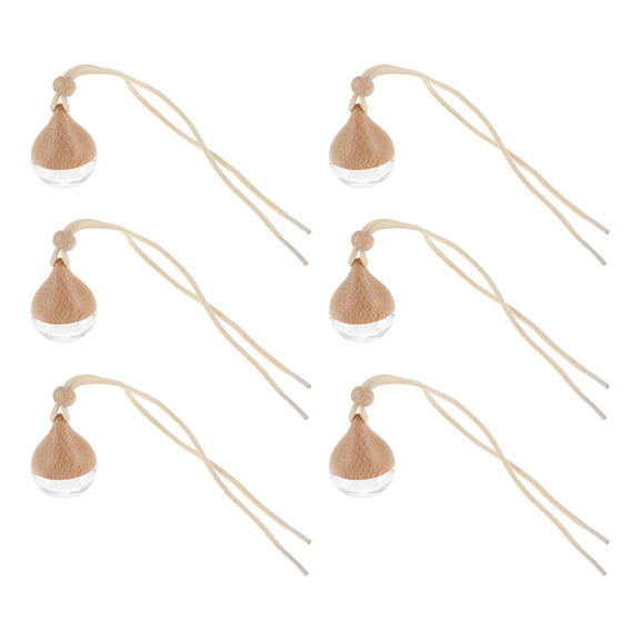 Pawsdot Refillable Car Aroma Diffuser Glass Wood Assorted Colors Hanging Pendant for Fresh Environment